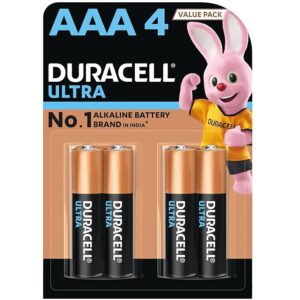 Duracell Ultra AAA Battery, pack of 4, High-Drain Devices, Digital Camera, Toys
